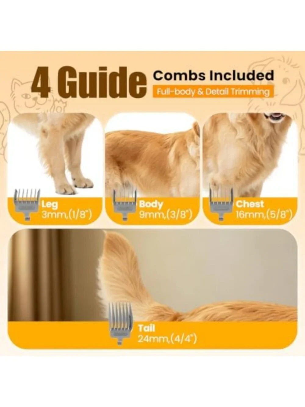Pet Grooming Kit with Vacuum, 12000Pa Electric Clipper & Cleaning Brush for Dogs